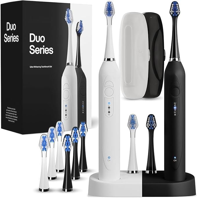 Replacement Toothbrush Compatible with AquaSonic Duo Series Heads Electric Toothbrush Head Accessories(5PCS White)