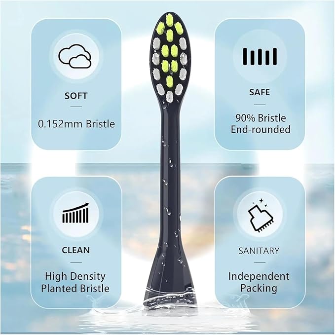 Compatible for 4Pack Replacement Toothbrush Heads Compatible with Ph One Soni Care Electric Head HY1100 HY1200 BH1022(8pcs Pink)