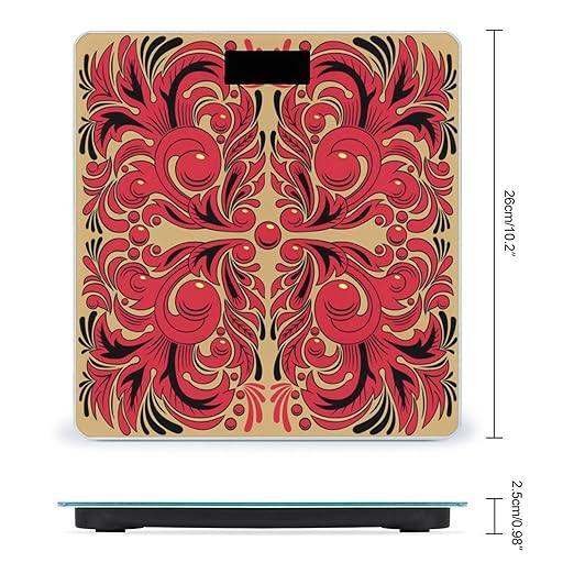 Russian Art Pattern Scale for Body Weight Digital Bathroom Scale Precision Smart Weighing Scales with Clear LED Display Accurate High Precision Scales Weighing Machine