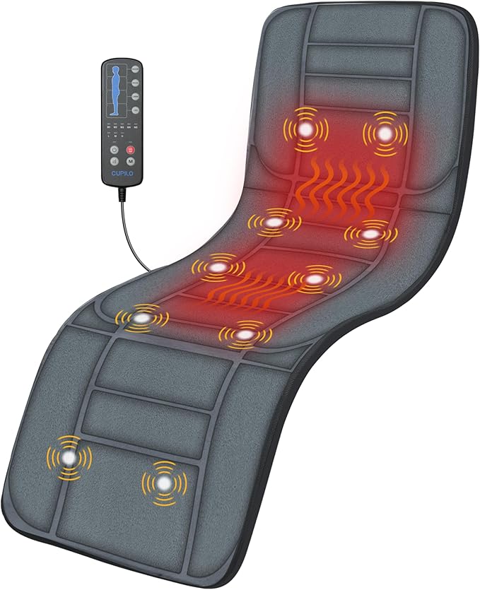 Massager Pad Back Massager with Heat and 10 Vibrating Motors for Pain Relief Body Massage for Back LumbarLeg Gifts for Men Women Long 53