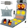 Full Body Massage Mat with HeatElectric Massage Pad W/ Detachable Neck Massager&ampFoot Massager3 Heated Levels 10 Vibrating Nodes W/Inflatable Head Pillow Lumbar PillowTimer Earplugs for Home Use