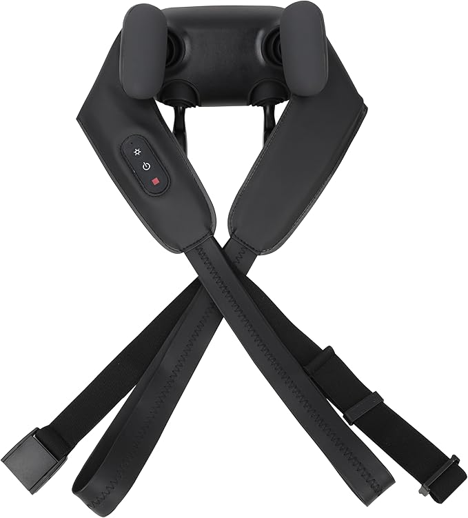 Daiwa Felicity Momizo Neck and Shoulder Massager – 4 Deep Kneading Nodes Heat Therapy Rechargeable Hands-Free One-Touch Control