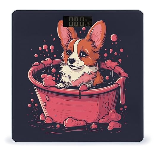 Corgi in Bathtub Scale for Body Weight Smart Scales Digital Bathroom Scale High Precision Weighing Scales with Large Display Weighing Machine for People