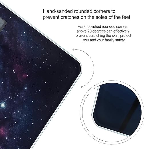 Space Galaxy with Telescope Bathroom Scale Rounded Smart Scale for Body Weight Automatic Power On/Off Weight Scales Accurate Bathroom Digital Scales for Pet Home Bedroom Kitchen