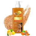 Turmeric Vitamin C Scrub Body Wash - Moisturizing Hydrating Exfoliating Body Wash Deep Cleansing Evens Skin Tone Improves Texture Gentle Exfoliating Shower Gel for All Skin Types 17.58 oz