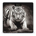 Black and White Tiger Scale for Body Weight Anti-Slip Tempered Glass Digital Bathroom Scales Clear LCD Display Weighing Scale Safe Rounded Corners Smart Scales