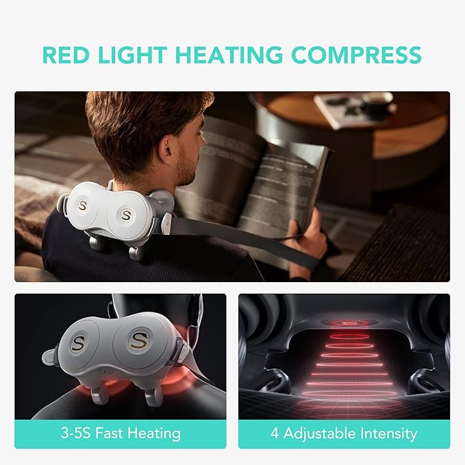 SKG H7 Neck Massager for Pain Relief Deep Tissue Shiatsu Neck and Shoulder Massager 4D Electric Kneading Massager with Heating Relax at Home Office Car Gift for Men Women Maye Musk's Choice
