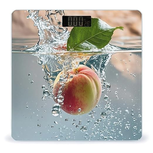 Peach Falling Into Water Scale for Body Weight Digital Bathroom Scale Accurate Smart Weight Scales with Large Display Weighing Machine High Precision Scales