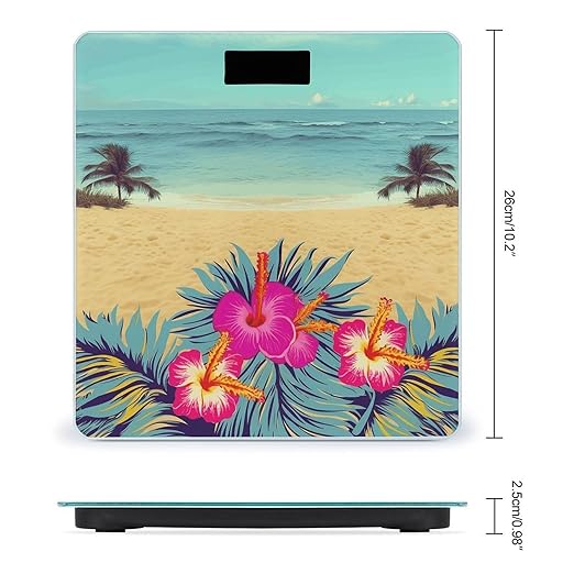 Hello Hawaii Digital Bathroom Scale for Body Weight Weighing Scale with Backlit LCD Display High Precision Measurements &amp Measures Weight Up to 180kg