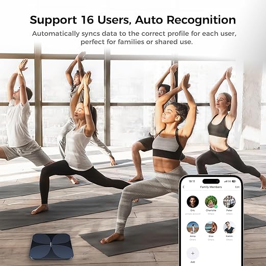 Yunmai Smart Scale with BMI Body Fat Muscle Mass Body Weight Body Fat Scale 13 Body Composition Scale Accurate Digital Bathroom Scale Bluetooth Apple Health Compatible Rechargeable 400lb