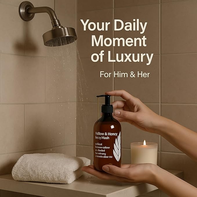 Tallow and Honey Body Wash Tallow Infused Body Wash with Organic Honey with Tallow Vitamin E &amp Aloe Grass-Fed Tallow - Soothes Dry for Men &amp Women - 10 Oz (1)