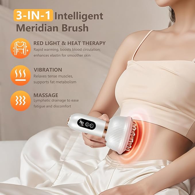 Lymphatic Drainage Massager - Electric Anti Cellulite Massage Tool Sculpt Machine &amp Fascia Blaster for Muscle Relief &amp Skin Tightening Cordless Rechargeable Portable for Home/Commute