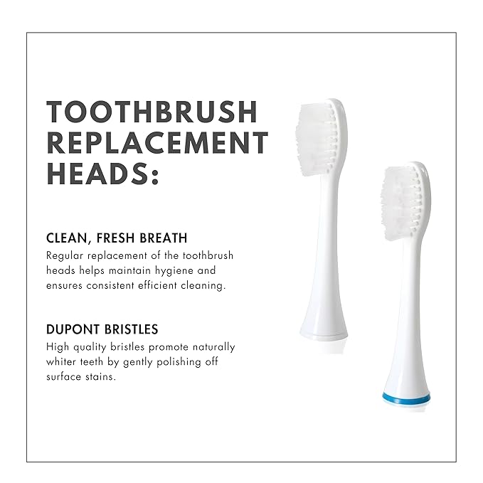 ToiltTree Products Poseidon Replacement Brush Heads for Poseidon Rechargeable Sonic Toothbrush 12 Pack