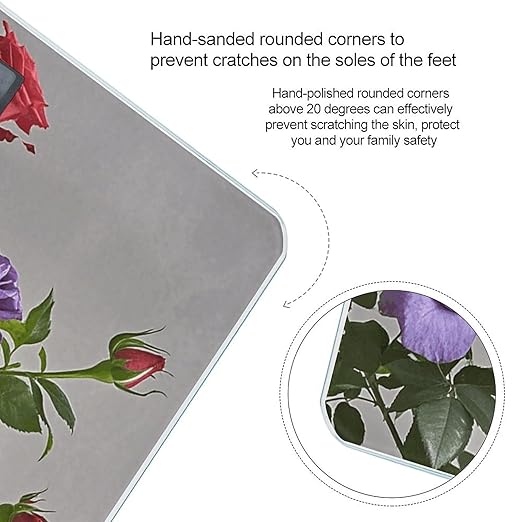Red and Purple Roses Scale for Body Weight Digital Bathroom Scale Accurate Smart Weight Scales with Large Display Weighing Machine High Precision Scales