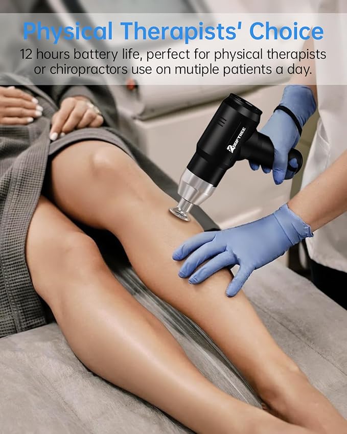 Deep Tissue Massage Gun for Athletes with Metal Heads90W High-Powered Brushless Motor 60lbs Stall Force12 Hrs Battery Life for Professional Therapist UseRelieve Sore Muscles and Stiffness-R20