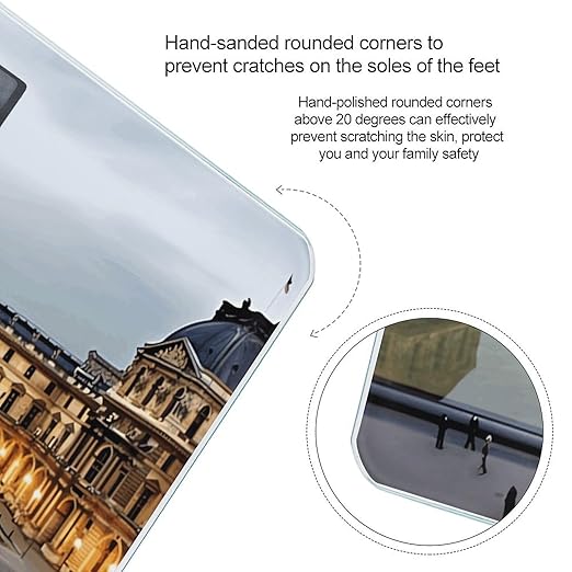 Louvre Museum in Paris Weight Scale for Body Weight Digital Bathroom Scale High Capacity Accurate Digital Weighing Scales and Easy-to-Read on Backlit LCD Display Scales