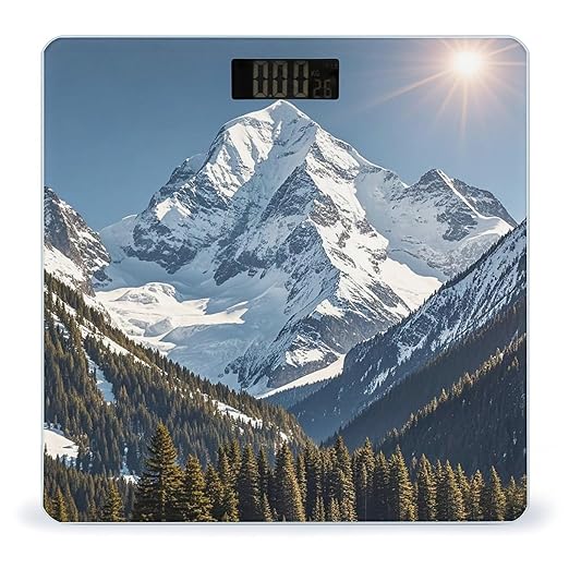 Spectacular Snowy Mountains Scale for Body Weight Smart Scales Digital Bathroom Scale High Precision Weighing Scales with Large Display Weighing Machine for People