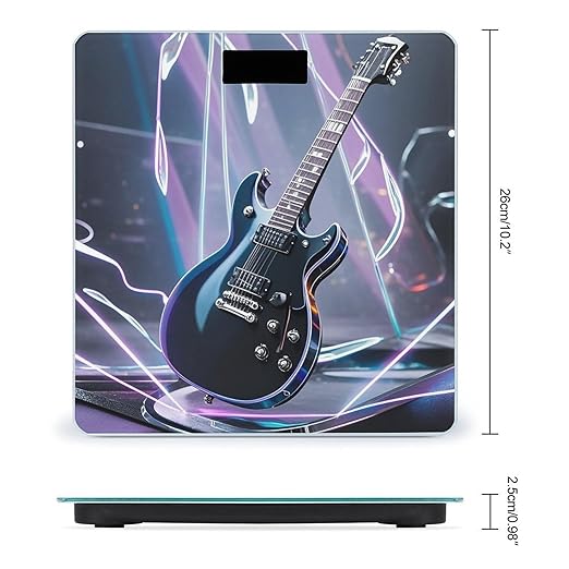 Magic Electric Guitar Music Weight Scale Highly Accurate Digital Weighing Scale with Large LCD Display Smart Bathroom Scales for Home Bedrooms and Gift Giving