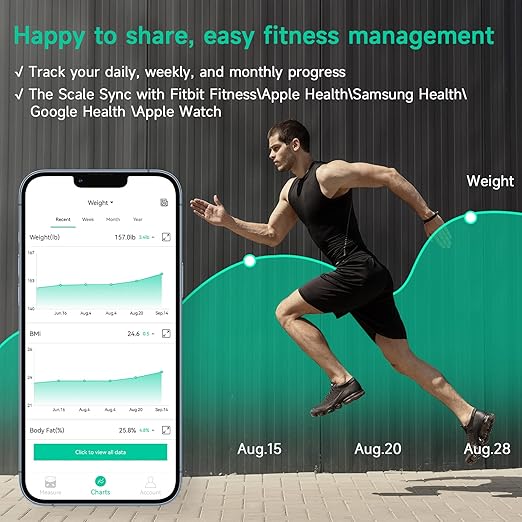EEBBL Weight Scale for Body Fat with Handle 20 Precise Body Biological Analyzer Digital Bathroom Weighing Bluetooth Scale Body Composition Monitor Health Analyzer 400 lbs - Blackwith Baby/Pet Mode