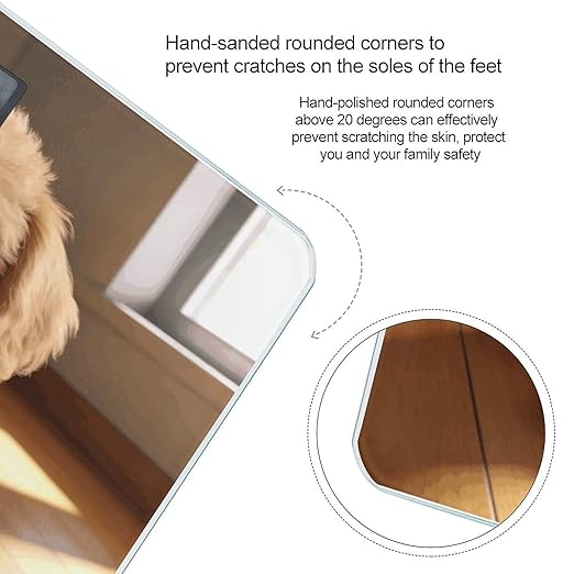 Caramel Smart Scale for Body Weight Digital Bathroom Scale Toughened Glass Weight Scale with Large LCD Backlight Display High Precision Scales Weighing Machine