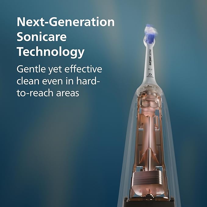 Philips Sonicare 6500 Series Electric Toothbrush - Next-Generation Sonicare Technology Pressure Sensor 9 Brushing Settings SmarTimer BrushPacer 21-Day Runtime Travel Case Black HX7411/08
