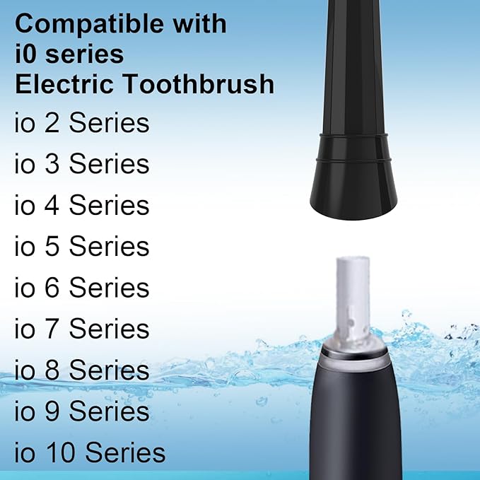 iO Replacement Heads Compatible with Oral b iO 2/3/4/5/6/7/8/9/10 Series Electric ToothbrushToothbrush Heads with Medium-Hard Bristles for Plaque Removal &amp Teeth Care