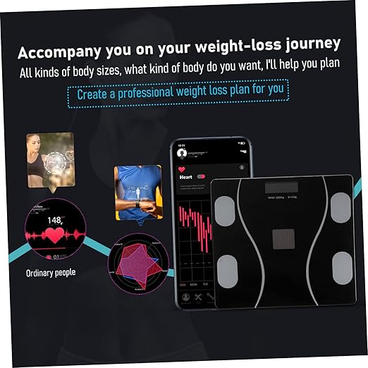Baluue Practical Digital Body Weight Scale with USB Charging and Solar Power Accurate Fat and Bmi Measurement Tempered Glass for Monitoring