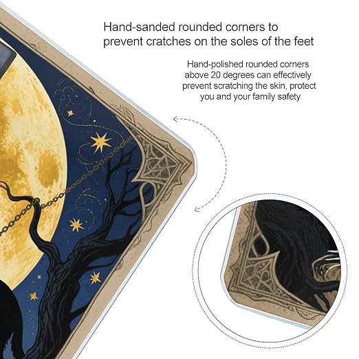 Tarot Card The Moon Scale for Body Weight Sturdy Tempered Glass Weighing Scales with LCD Display Accurate Digital Bathroom Scale Convenient Body Fat Smart Scales Easy Read