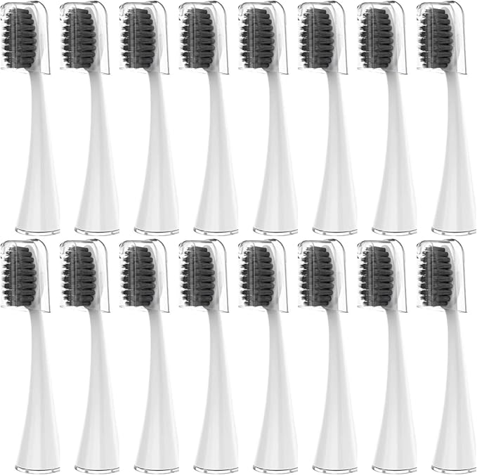 16PCS Replacement Toothbrush HeadsCompatible for Seago SG-540Cleaning Deep Tooth Gaps Suitable(16WHITE)