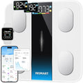 Smart Scale for Body Weight INSMART Bluetooth Digital Bathroom Scale with BMI Body Fat Muscle Mass High Accurate Large Display 16 Body Composition Weighing Machine Sync with App 400 lbs (White)