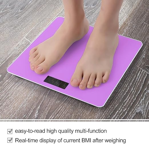 Women's Digital Bathroom Weighing Scale Automatic Switch Energy Saving Scale Smart Scale for Body Weight Light Purple