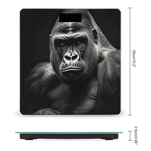 Male Gorilla Scale for Body Weight Accurate Digital Bathroom Scale Toughened Glass High Precision Scales Smart Weight Scales with Large LCD Backlight Display Weighing Machine