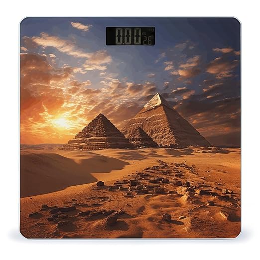 Egyptian Pyramids Scale for Body Weight Accurate Digital Bathroom Scale Toughened Glass High Precision Scales Smart Weight Scales with Large LCD Backlight Display Weighing Machine