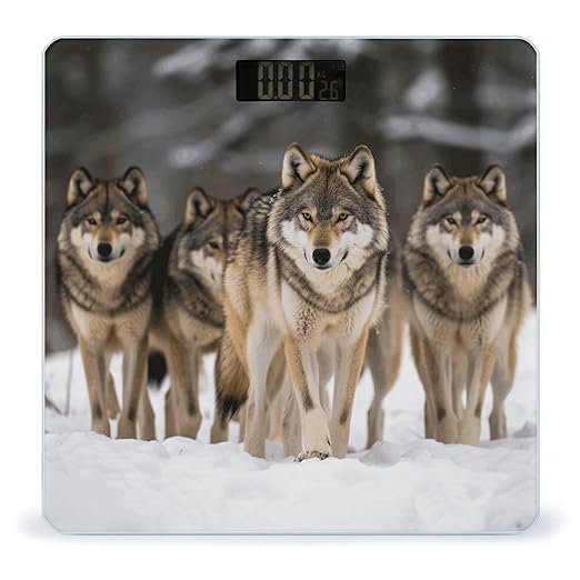 Pack of Wolves Bathroom Scale for Body Weight 400 Lb Weight Scale with High Precision Sensors Tempered Glass Highly Accurate Digital Weighing Machine for People
