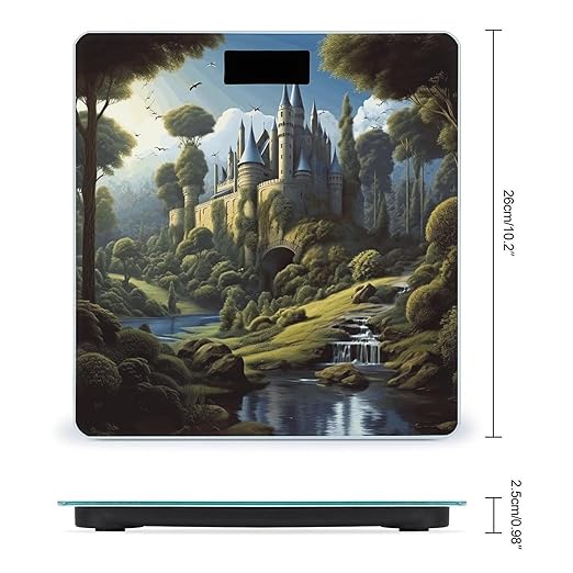 Woods and Castle Scale for Body Weight Anti-Slip Tempered Glass Digital Bathroom Scales Clear LCD Display Weighing Scale Safe Rounded Corners Smart Scales