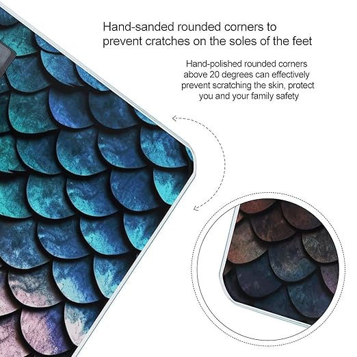 3D Magical Dragon Scales Pattern Bathroom Scale Weight Scale for Body WeightHighly Accurate Digital Weighing Machine Clear LED Display Digital Bathroom Body Scale 400lb/182kg