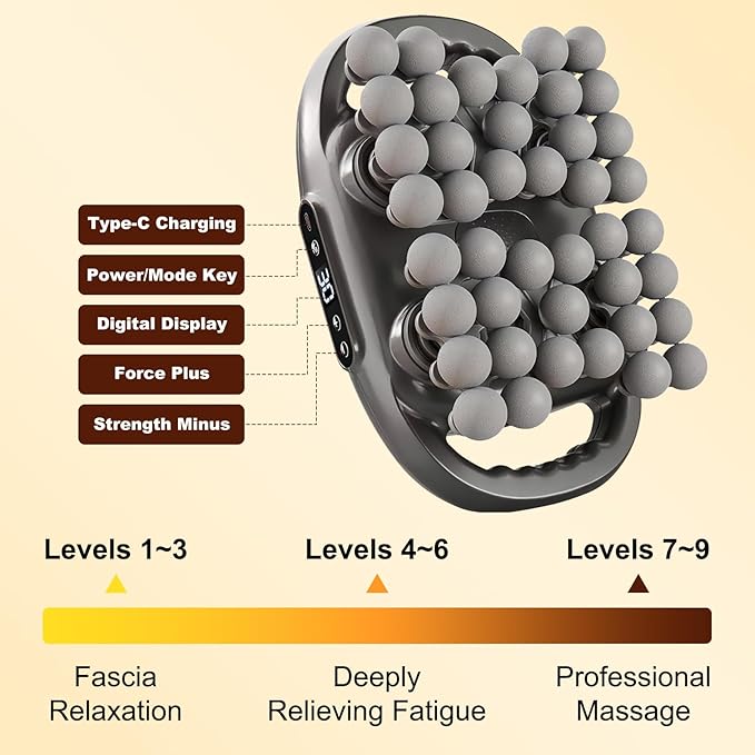 Back Massager for Pain Relief Deep Tissue 42 Head Massage Gun Deep Tissue with 9 Modes &amp 9 Levels Electric Percussion Massager Gun for Pain Relief Portable for Home &amp Office Use
