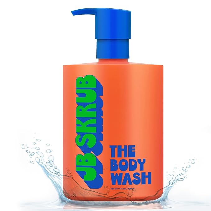 JB SKRUB The Body Wash for Kids Tween &amp Teen Boys with Foaming Action &amp Natural Citrus Scent - No Harsh Ingredients Boys Body Wash - Conquer Adolescent Funk with Confidence - 14 Oz.