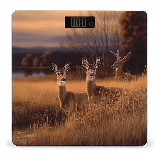 Nature Wild Animal Deers Scale for Body Weight Digital Bathroom Scale Precision Smart Weighing Scales with Clear LED Display Accurate High Precision Scales Weighing Machine