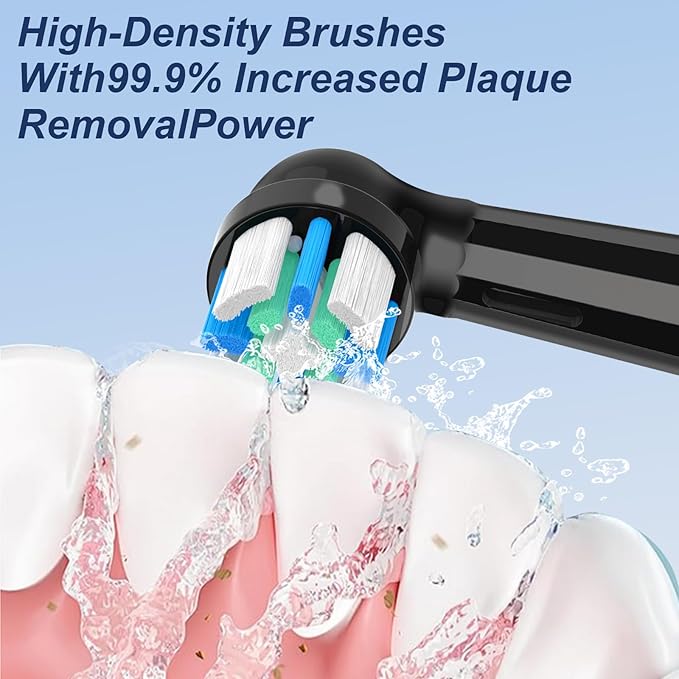6 Pcs IO Toothbrush Heads with Medium Bristle Compatible with Oral B IO Replacement Heads Compatible with Oral B IO 2/3/4/5/6/7/8/9/10/Deep Clean Series Electric Toothbrushes (Black)