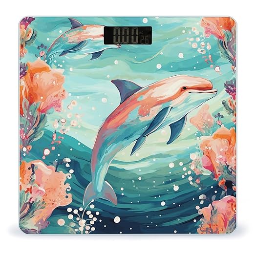 Lovely Dolphins Scale for Body Weight Digital Bathroom Scale Accurate Smart Weight Scales with Large Display Weighing Machine High Precision Scales