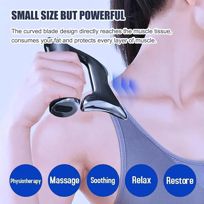 Electric Guasha Fascia Massager Guasha Scraper Muscle Relaxing Release Pressure Muscle Relaxation StimulatorWhite
