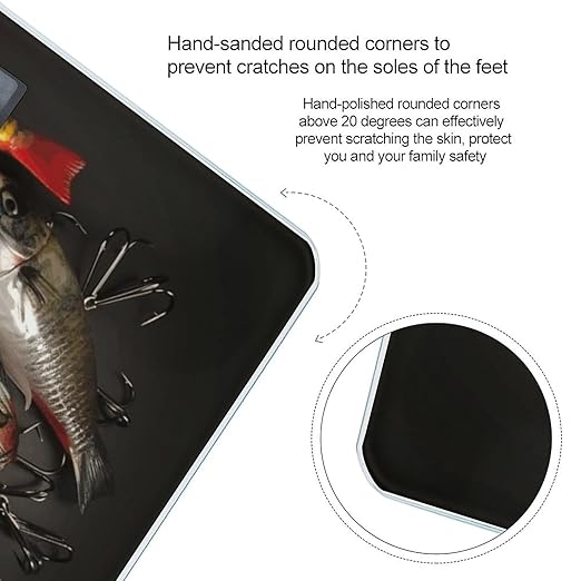 Fishing Bait Bathroom Scale Large LCD Backlight Display Digital Scale Rounded Corners Body Scales Automatic Power On/Off Bathroom Scales for Home Bedrooms