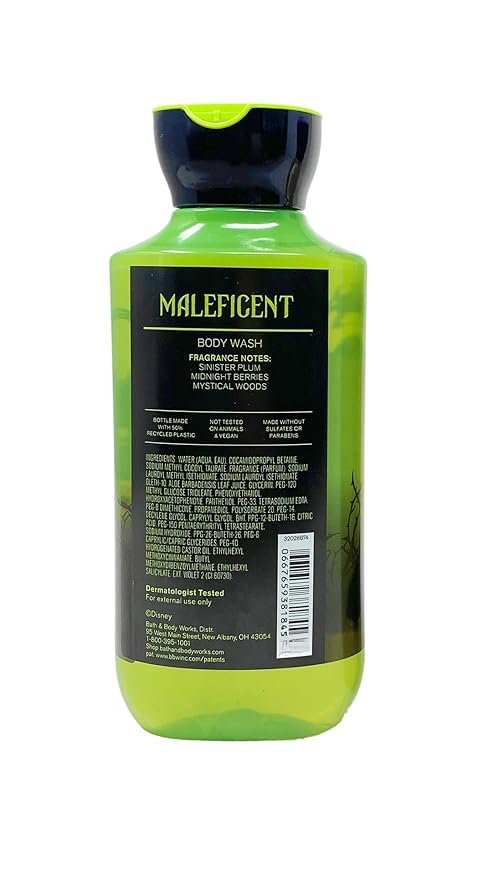 Bath &amp Body Works Disney Villains Collection Maleficent - 2 Pack Of Body Wash with a Natural Oats Sample Soap