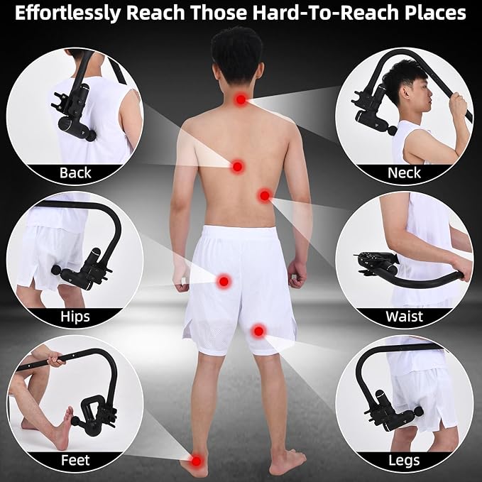 Massage Gun Holder Shoulder Neck Back Handheld Self Massage Gun Mount Compatible with Most Massage Guns Professional Grade Design for Hard to Reach Areas - Gift for Women &amp Men