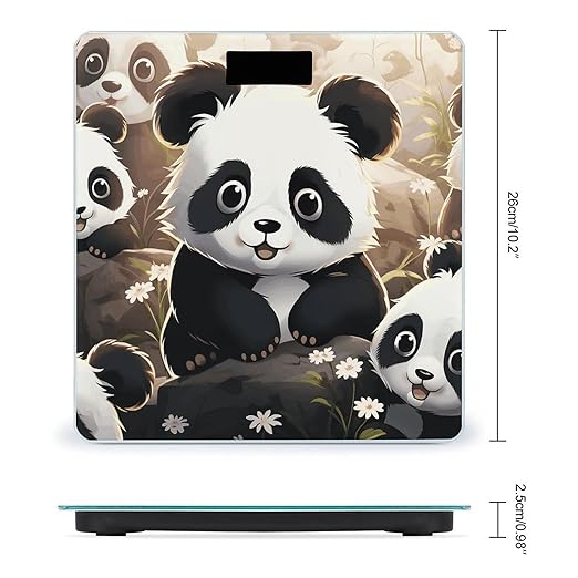 Cute Panda Animal Scale for Body Weight Accurate Digital Bathroom Scale Toughened Glass High Precision Scales Smart Weight Scales with Large LCD Backlight Display Weighing Machine