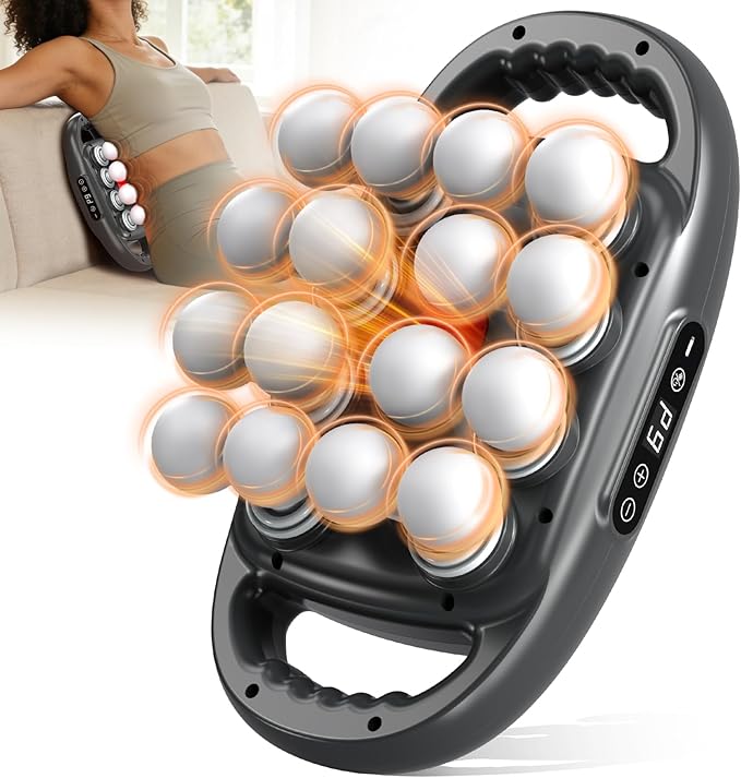 16 Head Massage Gun Deep TissuePercussion Massager with 9 Modes &amp 9 IntensitiesBack Massager for Pain Relief Deep TissueNoise-Freefor ShouldersLegsFootNeck MassagerMassage Tools (Dark Grey