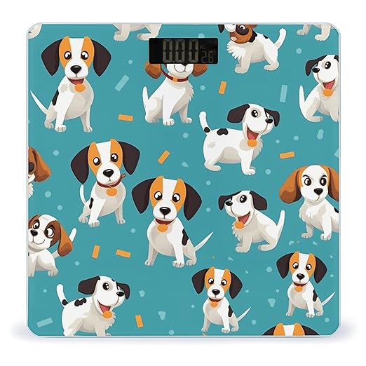Cartoon Dog Bathroom Scale Ultra-Bright Liquid Crystal Screen Weight Scale Accurate Bathroom Body Scales for Body Weight Bathroom Pet Home Bedroom Gift-Giving