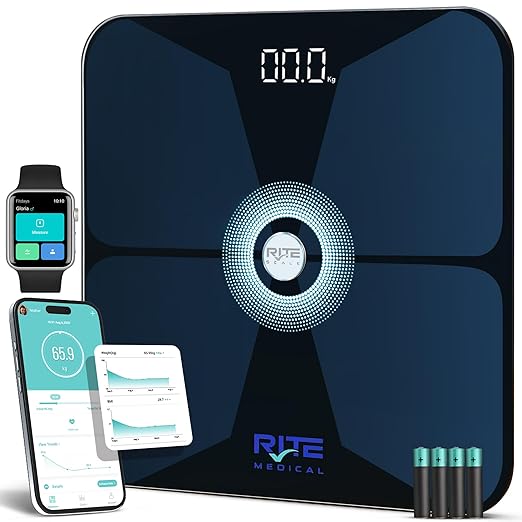 Smart Weight Scale for Body Weight with Mobile App | Tri-Color Breathing Light | Digital Weight Scale for BMI Body Composition Muscle &amp More