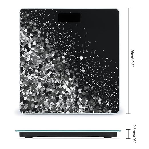 Digital Bathroom Scale for Body Weight Scale with Bright LCD Display High Accuracy Step-On Technology Auto On/Off Black White Glitter Digital Scales 400 Lbs /180kg